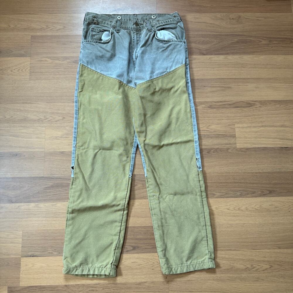 Men's Vintage 90's Wrangler Rugged Wear Brown Gold 2-Tone Cargo Pants Sz 31 x 30